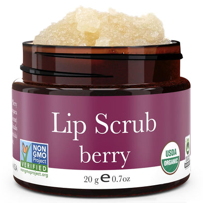 Organic Lip Scrub Mint - USA Made Exfoliating Lip Scrub with Natural & Organic Ingredients, Moisturizing Lip Exfoliator Scrub for Dry Lips, Lip Scrubber Exfoliator & Sugar Scrub for Smooth Lips