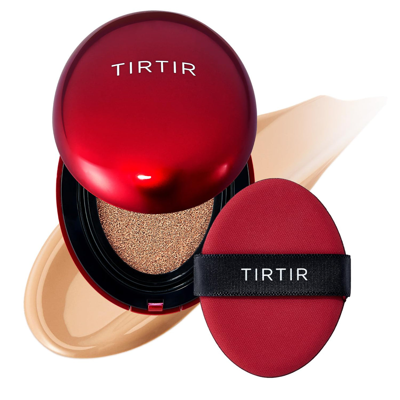 [*Mini Size*] TIRTIR Mask Fit Red Cushion Foundation | Full coverage, Weighless, Skin fit, Satin Glow Finish, Korean cushion foundation (#21N Ivory, 0.15 Fl Oz)