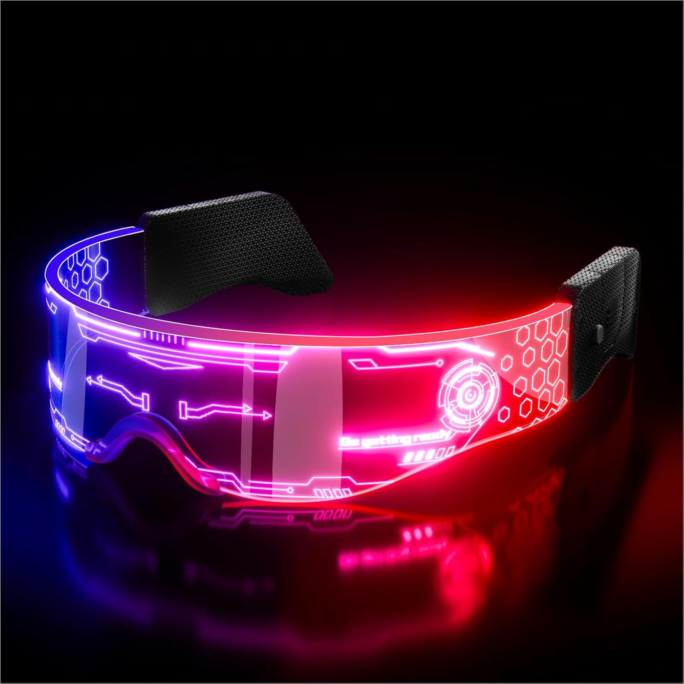 Cool Cyberpunk LED Rave Glasses: Futuristic Light-Up Visor Goggles and Space Sunglasses, Perfect for Space Costume