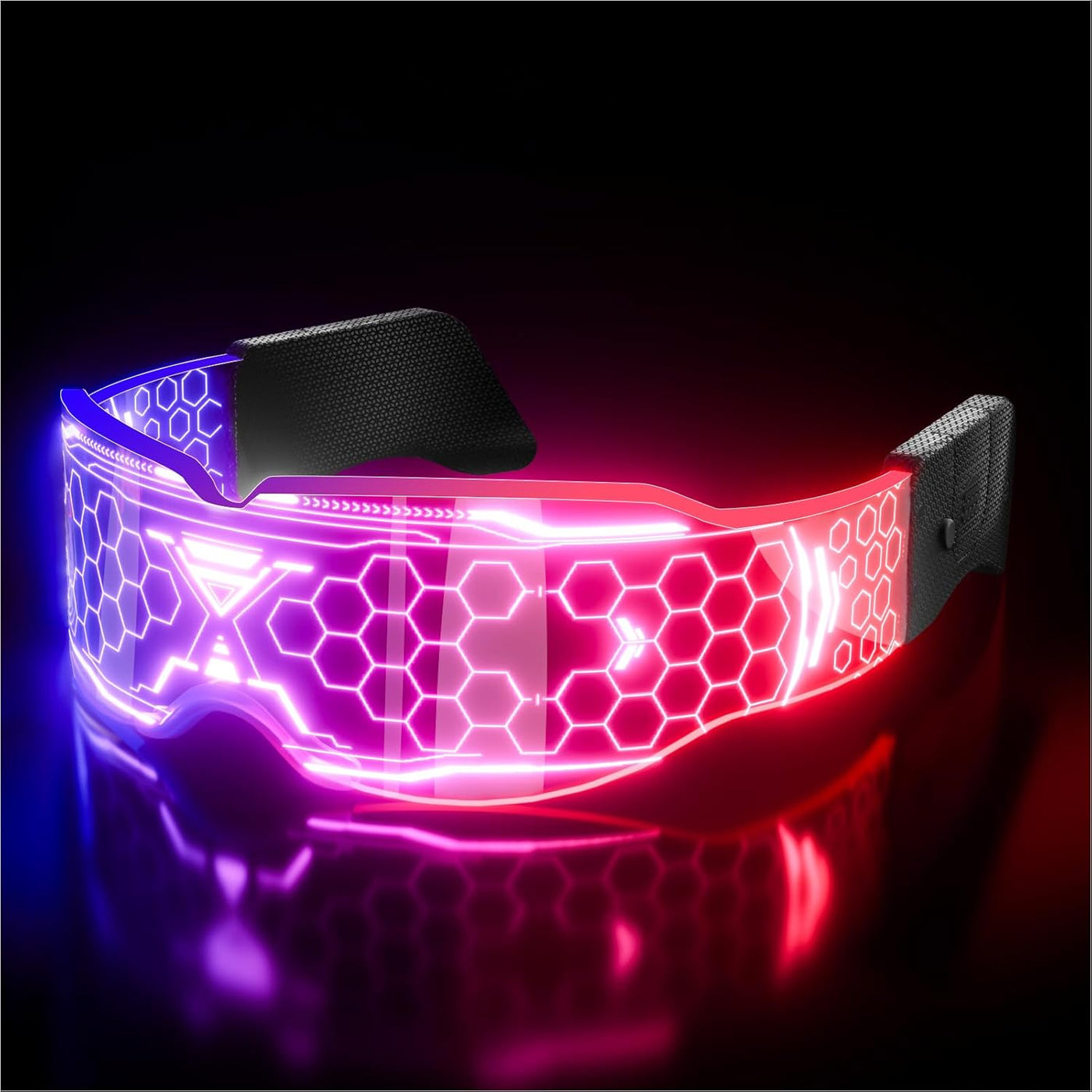 Cool Cyberpunk LED Rave Glasses: Futuristic Light-Up Visor Goggles and Space Sunglasses, Perfect for Space Costume