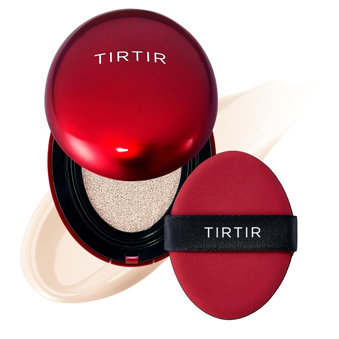 [*Mini Size*] TIRTIR Mask Fit Red Cushion Foundation | Full coverage, Weighless, Skin fit, Satin Glow Finish, Korean cushion foundation (#21N Ivory, 0.15 Fl Oz)