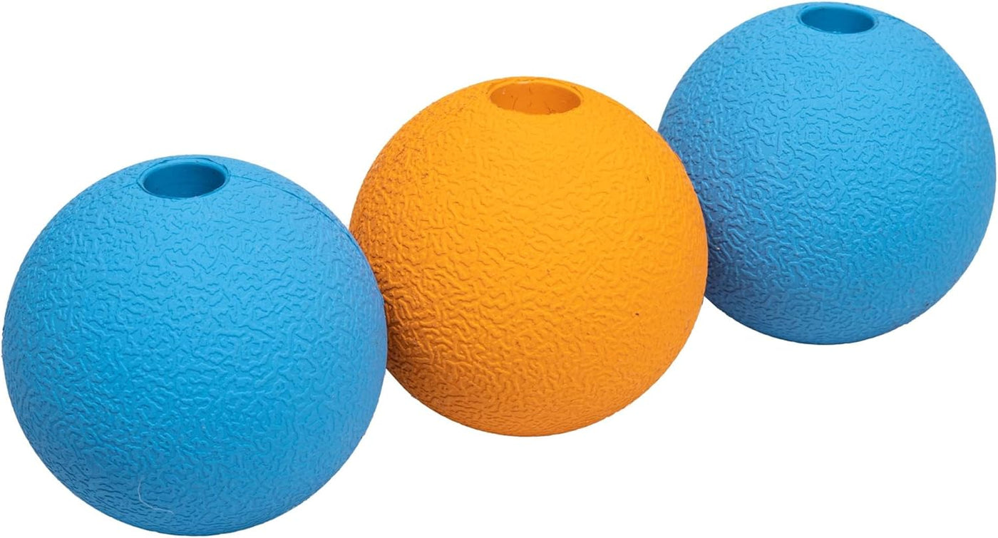 Amazon Basics Rubber Fetch Toy Dog Balls, 3-Inch, 2-Pack, Blue, Orange