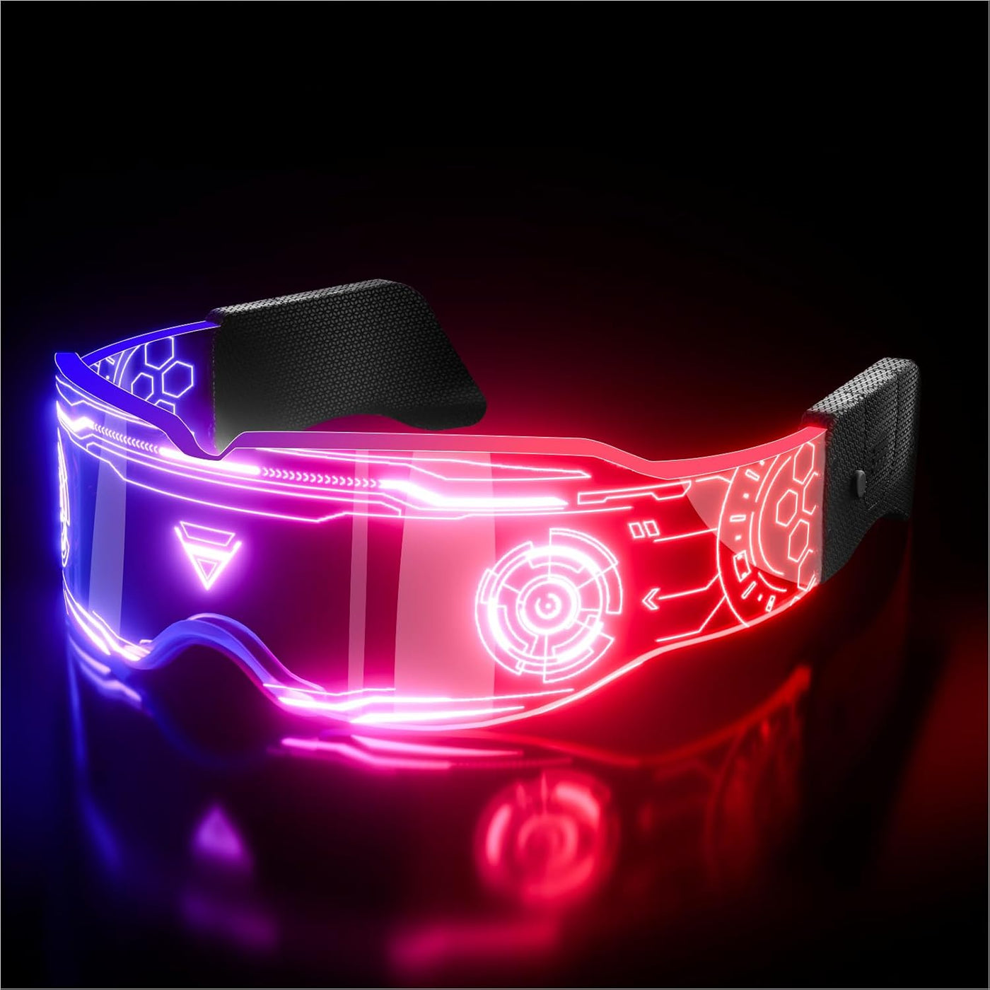 Cool Cyberpunk LED Rave Glasses: Futuristic Light-Up Visor Goggles and Space Sunglasses, Perfect for Space Costume