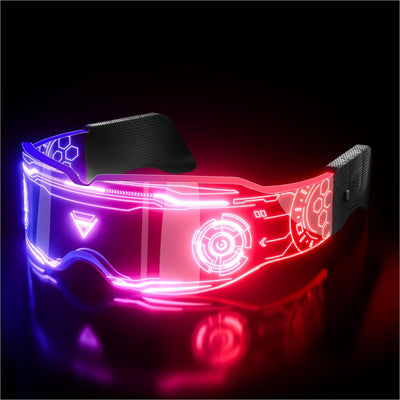 Cool Cyberpunk LED Rave Glasses: Futuristic Light-Up Visor Goggles and Space Sunglasses, Perfect for Space Costume