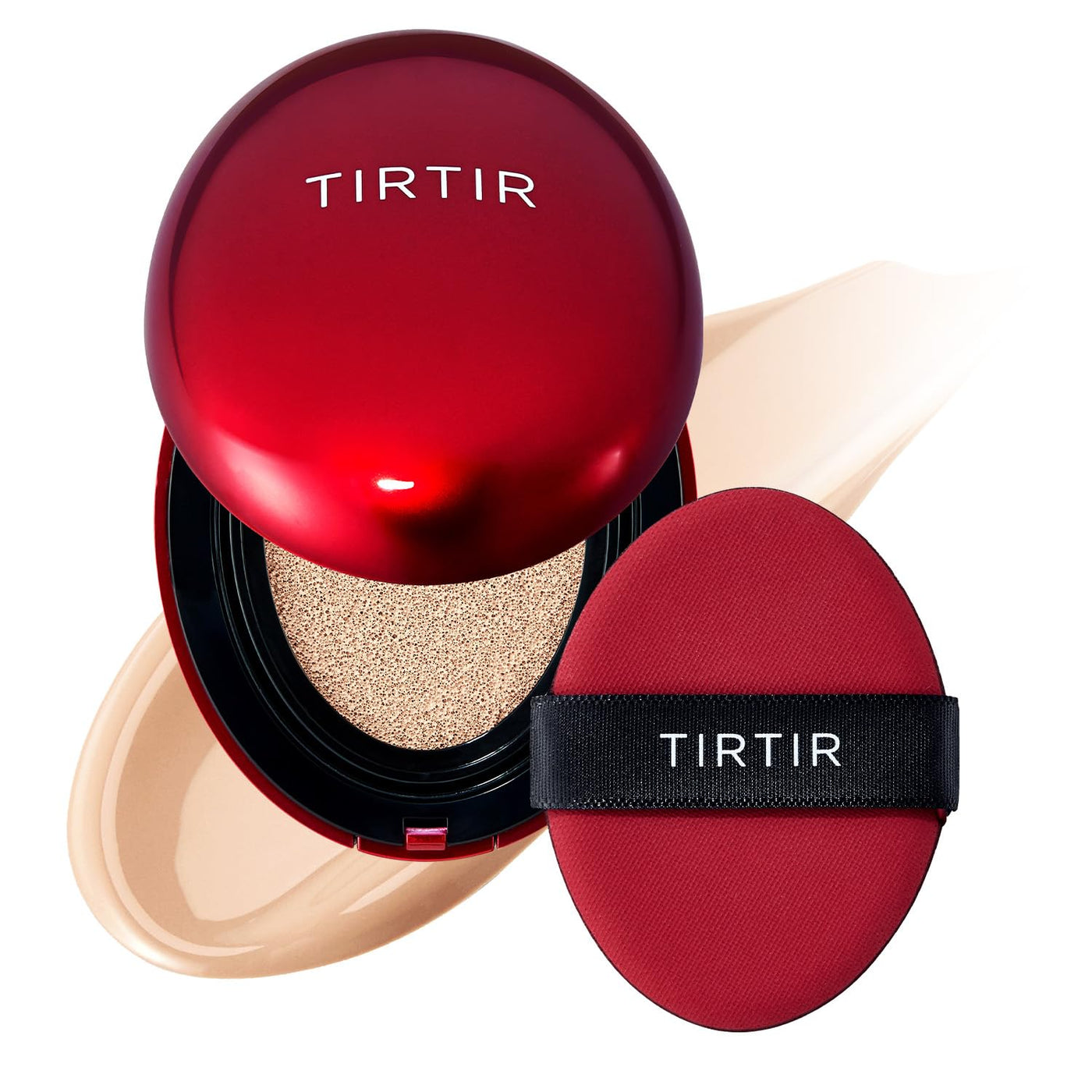 [*Mini Size*] TIRTIR Mask Fit Red Cushion Foundation | Full coverage, Weighless, Skin fit, Satin Glow Finish, Korean cushion foundation (#21N Ivory, 0.15 Fl Oz)