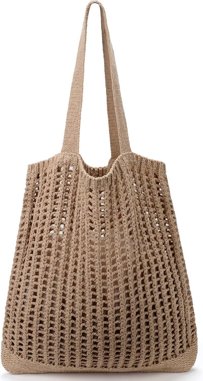 hatisan Crochet Bags for Women Summer Beach Tote Bag Aesthetic Tote Bag Hippie Bag Knit Bag