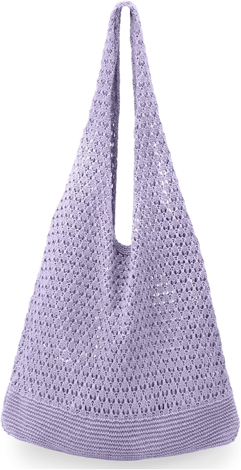 hatisan Crochet Bags for Women Summer Beach Tote Bag Aesthetic Tote Bag Hippie Bag Knit Bag