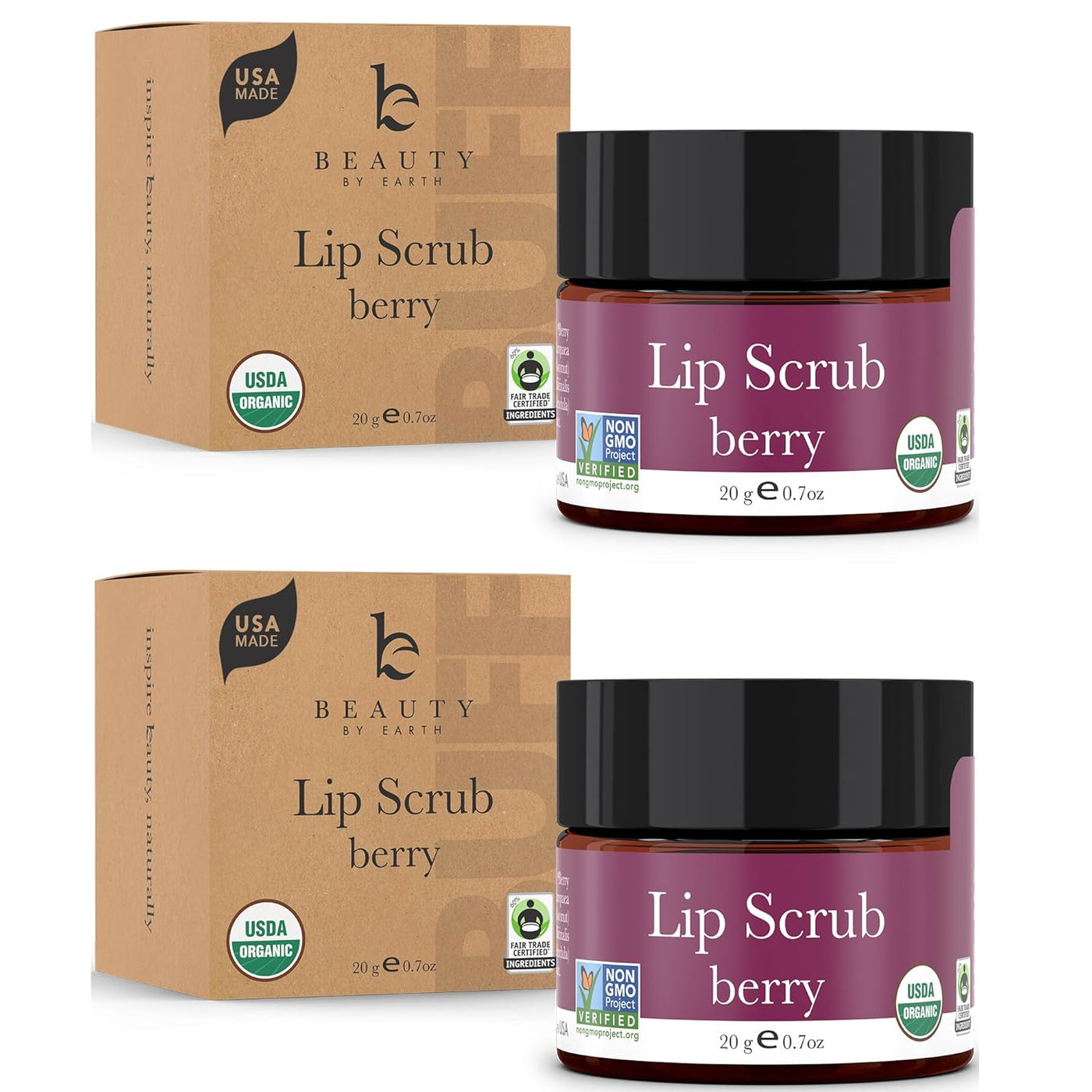 Organic Lip Scrub Mint - USA Made Exfoliating Lip Scrub with Natural & Organic Ingredients, Moisturizing Lip Exfoliator Scrub for Dry Lips, Lip Scrubber Exfoliator & Sugar Scrub for Smooth Lips