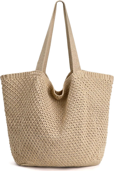 hatisan Crochet Bags for Women Summer Beach Tote Bag Aesthetic Tote Bag Hippie Bag Knit Bag