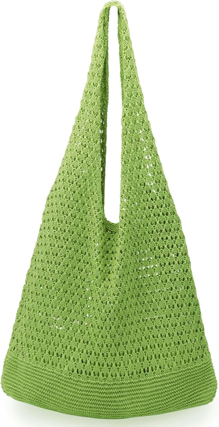 hatisan Crochet Bags for Women Summer Beach Tote Bag Aesthetic Tote Bag Hippie Bag Knit Bag