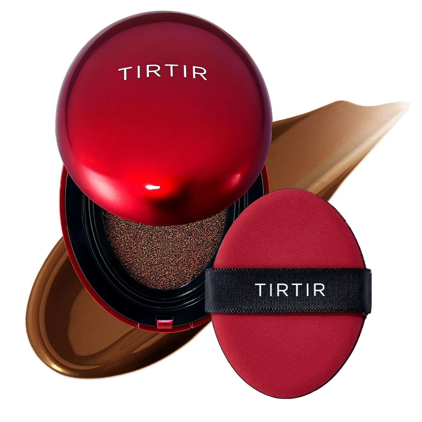 [*Mini Size*] TIRTIR Mask Fit Red Cushion Foundation | Full coverage, Weighless, Skin fit, Satin Glow Finish, Korean cushion foundation (#21N Ivory, 0.15 Fl Oz)