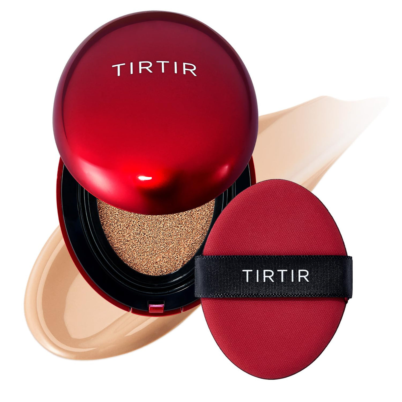 [*Mini Size*] TIRTIR Mask Fit Red Cushion Foundation | Full coverage, Weighless, Skin fit, Satin Glow Finish, Korean cushion foundation (#21N Ivory, 0.15 Fl Oz)