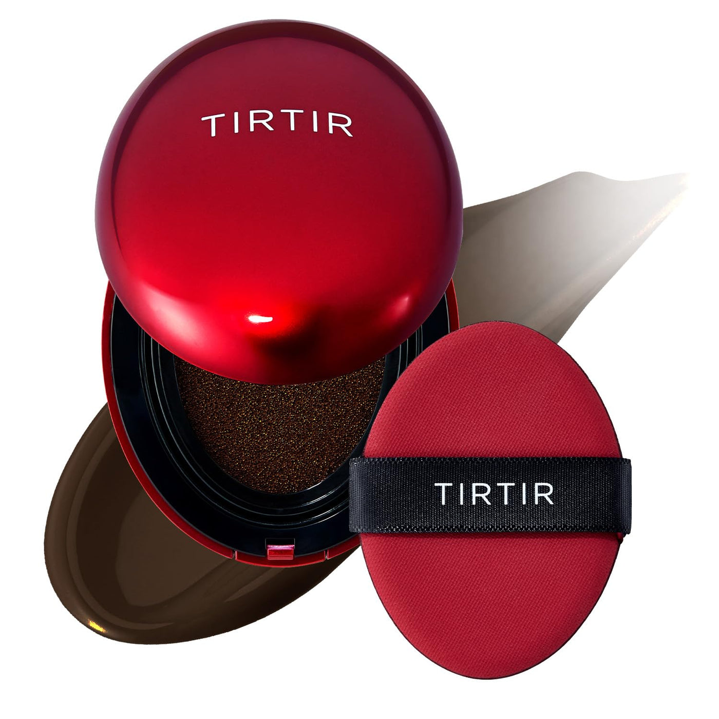 [*Mini Size*] TIRTIR Mask Fit Red Cushion Foundation | Full coverage, Weighless, Skin fit, Satin Glow Finish, Korean cushion foundation (#21N Ivory, 0.15 Fl Oz)