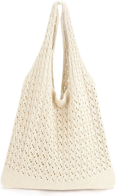 hatisan Crochet Bags for Women Summer Beach Tote Bag Aesthetic Tote Bag Hippie Bag Knit Bag