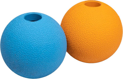 Amazon Basics Rubber Fetch Toy Dog Balls, 3-Inch, 2-Pack, Blue, Orange