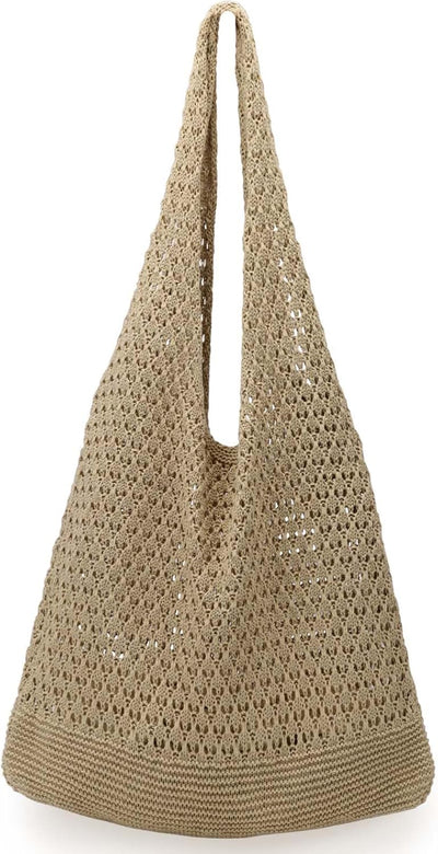 hatisan Crochet Bags for Women Summer Beach Tote Bag Aesthetic Tote Bag Hippie Bag Knit Bag