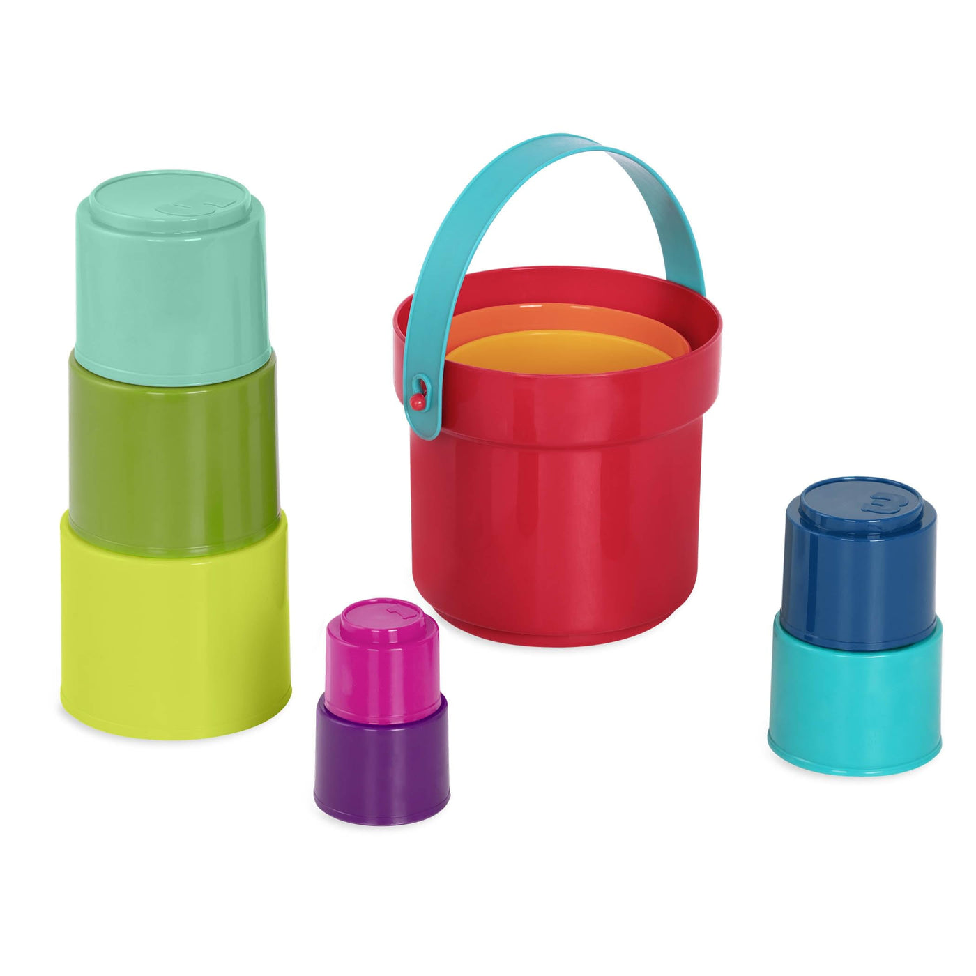 Battat  Stacking Toy  Educational & Dexterity Toy  Nesting Cup Playset  Water & Beach Toys  18 Months +  Stack Up Cups, Medium