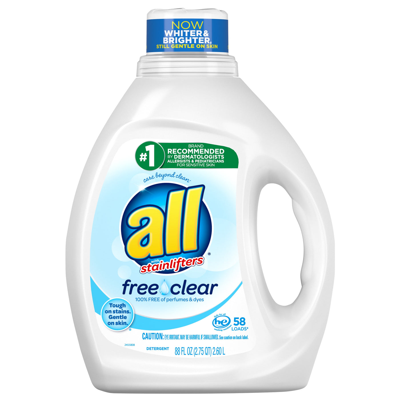 all Liquid Laundry Detergent, Free Clear for Sensitive Skin, 88 Fluid Ounces, 58 Loads