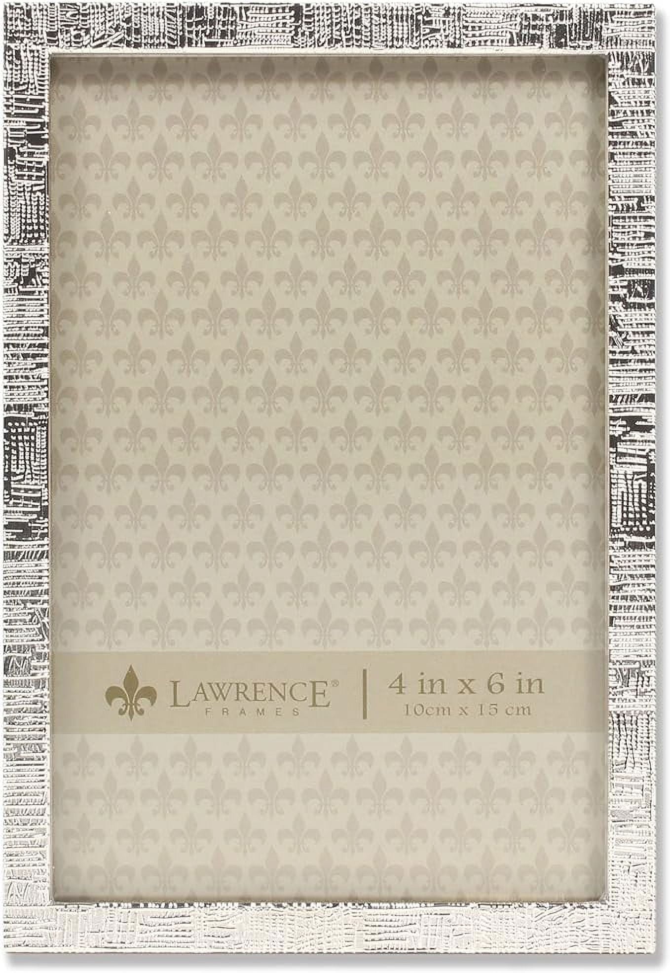 Lawrence Frames 712446 4x6 Silver Metal Linen Pattern Picture Frame