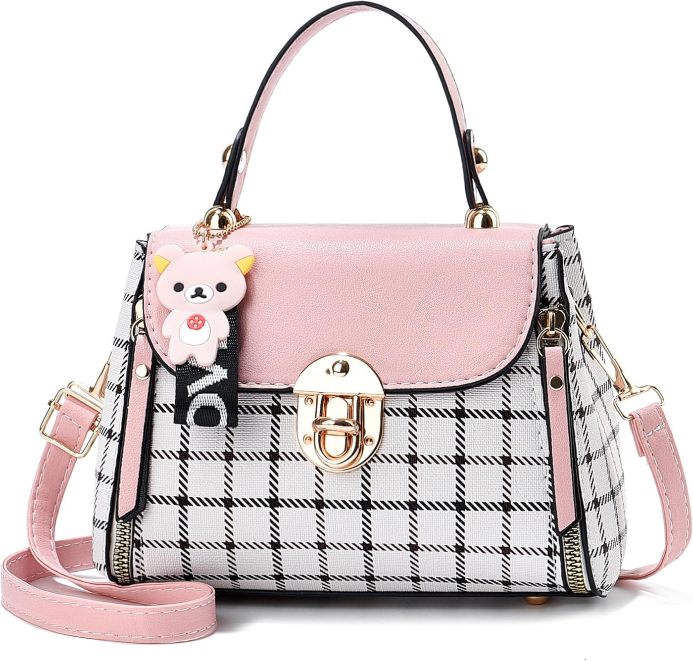 Xiaoyu Small Purses and Handbags for Women Fashion Teenage Girls Crossbody Bag Lightweight Shoulder Bag Plaid Pattern Satchel