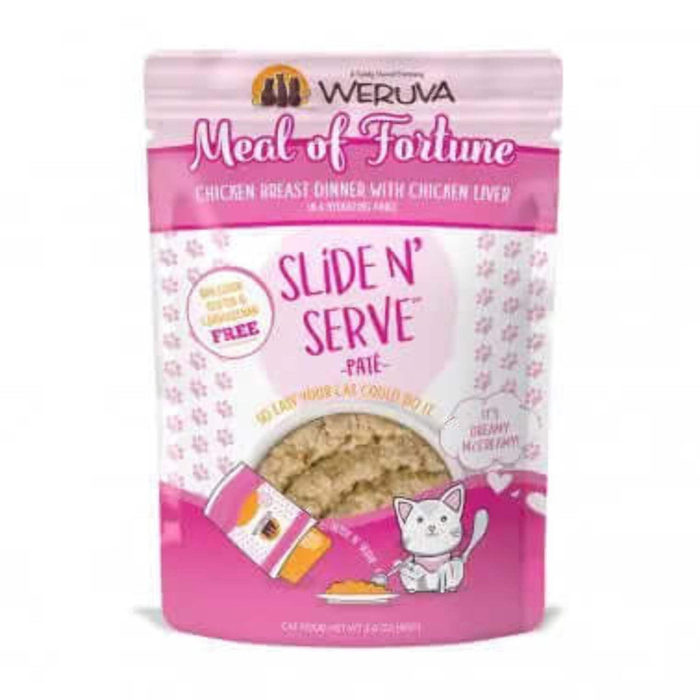 Weruva Slide N' Serve Paté Wet Cat Food, Meal of Fortune Chicken Dinner with Chicken Liver