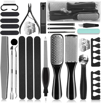 36 in 1 Pedicure Kit, Professional Pedicure Tools Foot Rasp Foot Dead Skin Remover for Home & Salon Care