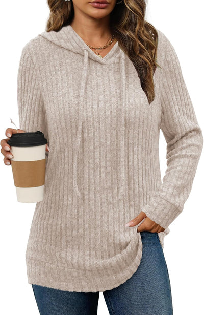 Womens Lightweight Hoodie Sweaters Long Sleeve Shirts Casual Loose Knit Tops Fall Fashion 2024