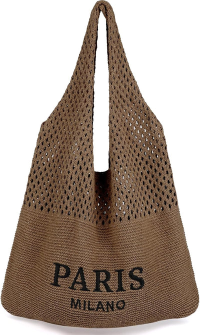 hatisan Crochet Bags for Women Summer Beach Tote Bag Aesthetic Tote Bag Hippie Bag Knit Bag