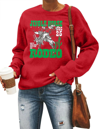 Cowboy Christmas Sweatshirt Women Merry Christmas Sweatshirts Western Cowgirl Country Long Sleeve Pullover Top