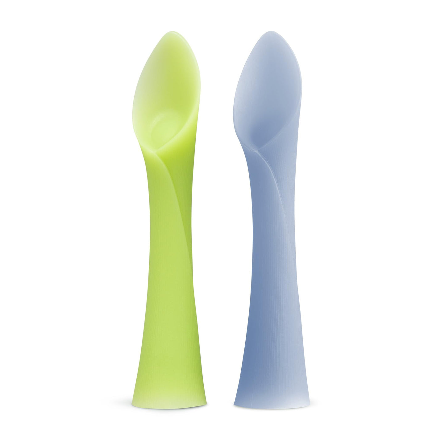 Olababy 100% Silicone Soft-Tip Training Spoon for Baby Led Weaning 2pack (Kiwi/Blueberry) C24