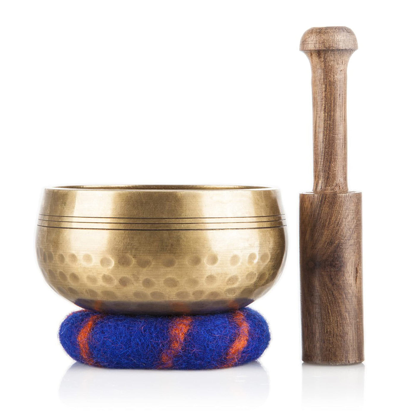 Tibetan Singing Bowl Set, Meditation Sound Bowl Handcrafted in Nepal for Yoga, Bronze