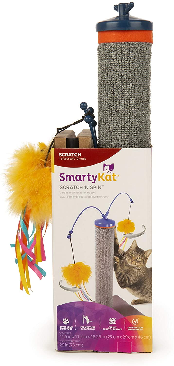 SmartyKat Scratch 'N Spin Carpet Scratching Post Cat Scratcher