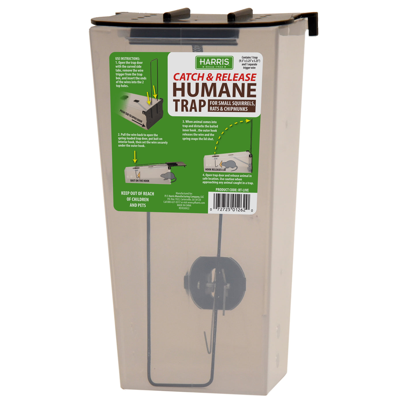 Harris Catch and Release Humane Animal and Rodent Cage Trap