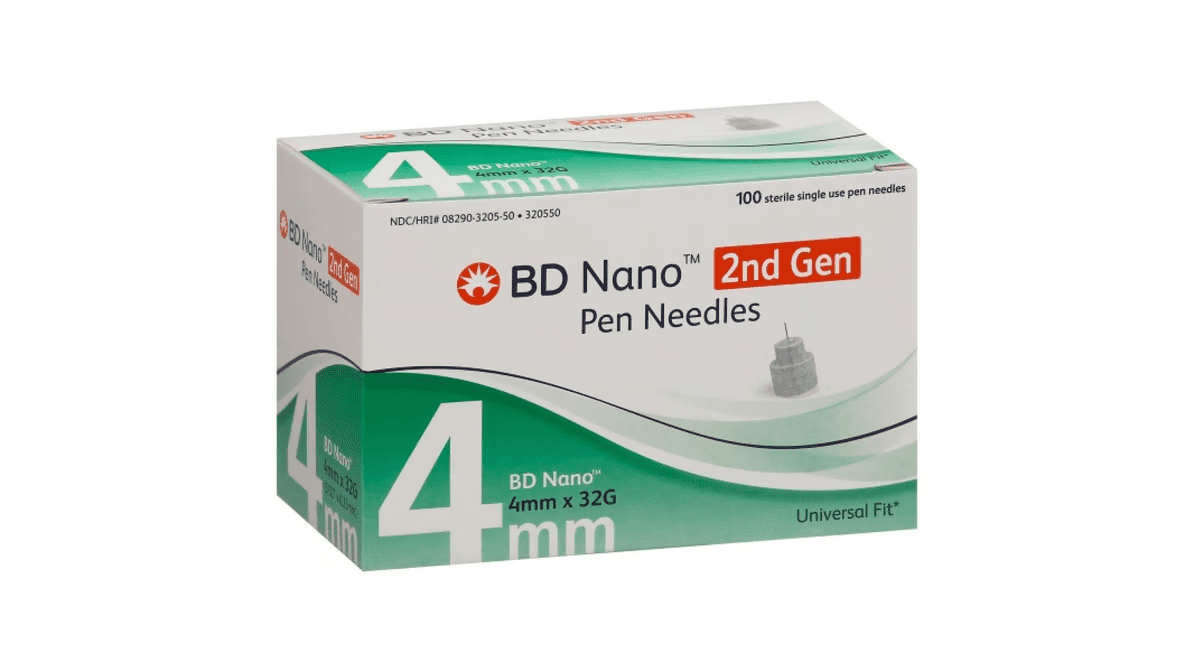 BD Nano 2nd Generation 4mm– 100-Count Pack for Enhanced Comfort and Precision