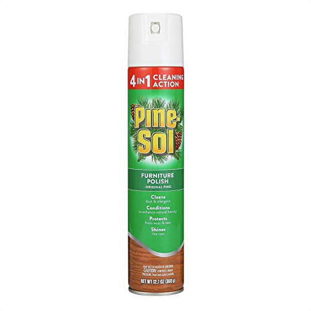 Pine-Sol Furniture, Polish 4in1 Cleaning Action Wood Polish Spray Wood Polish Spray for Your Cleans Conditions Protects and Shines Ounces Original Pine Scent, Yellow, Lemon, 12.7 Fl Oz