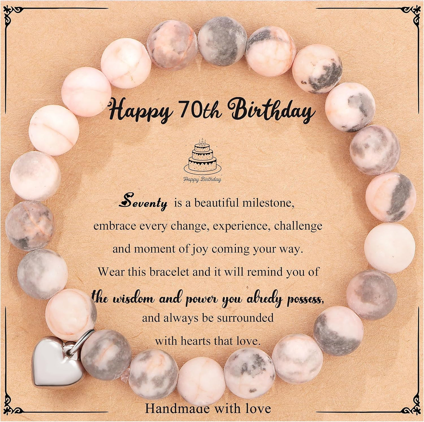 Yiyang 13th 16th 18th 21st 25th 30th 35th 40th 45th 50th 60th 65th 70th 75th 80th Birthday Gifts for Women, Natural Stone Bracelet Birthday Gifts for Women Mom Daughter Grandma Sister Coworker