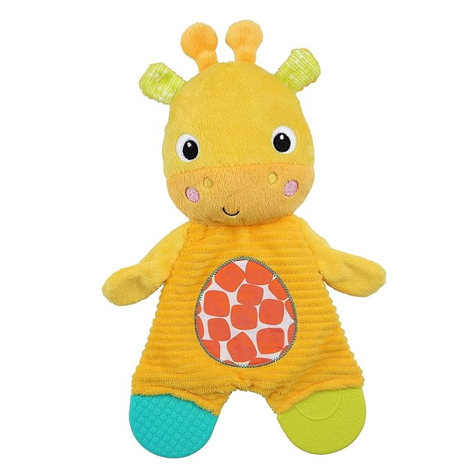 Bright Starts Snuggle & Teethe BPA-Free Crinkle Teething Plush Baby Toy - Giraffe