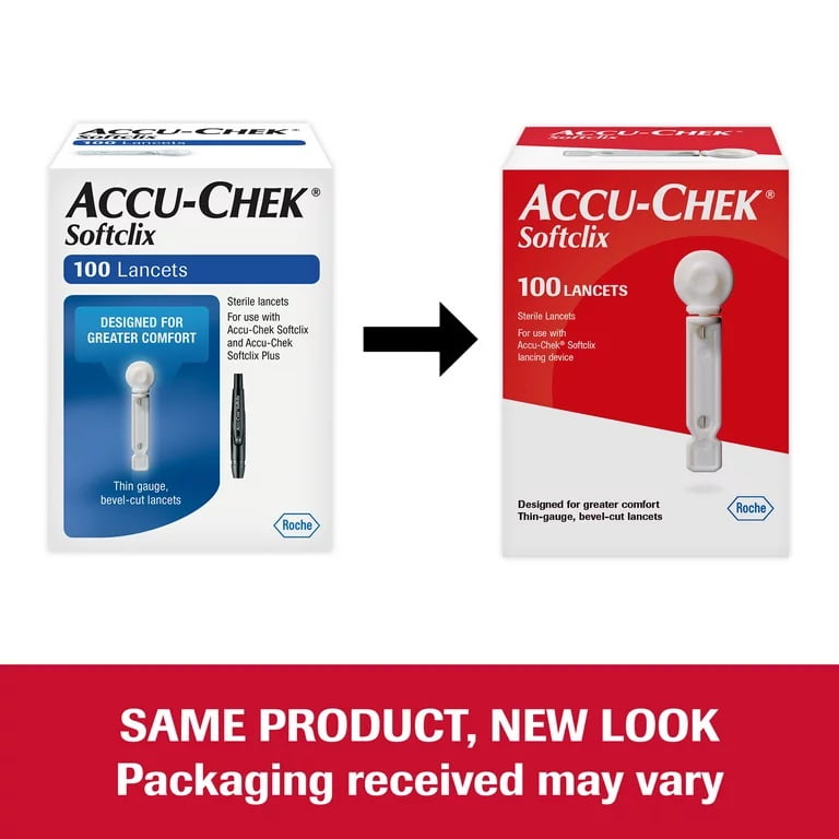 Accu-Chek Soft-clix Diab-etes Lancets for Diabetic Blood Glucose Testing (2 Packs of 100) (Packaging May Vary)