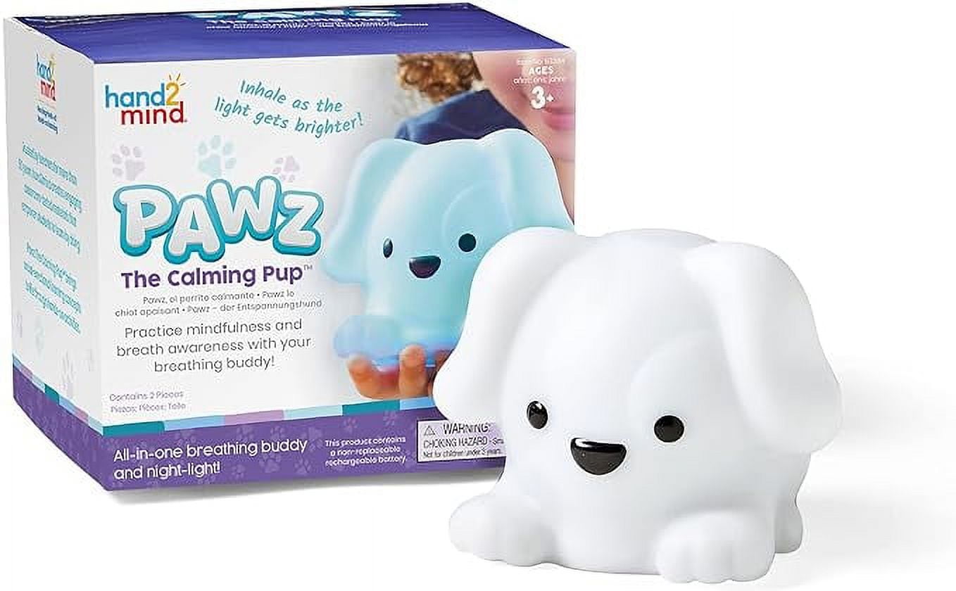 hand2mind PAWZ The Calming Pup, Learn Deep Breathing Patterns, Social Emotional Learning, Sensory Toys for Sensory Play, Mindfulness for Kids, Anxiety Relief for Kids, Kids Night Light (Set