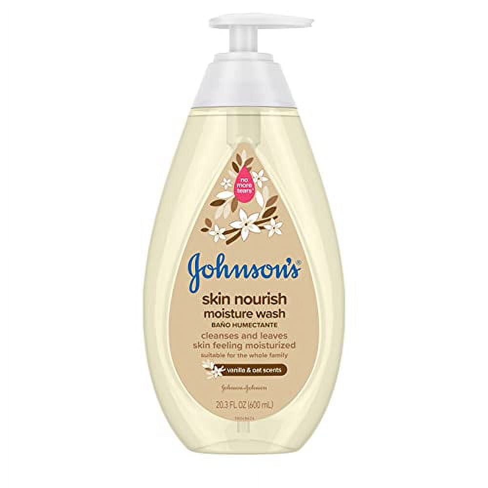 Johnson's Baby Skin Nourishing Moisture Baby Body Wash With Vanilla & Oat Scents, Hypoallergenic & Tear Free Baby Bath Wash, Paraben-, Dye-, Sulfate & Phthalate-Free, 20.3 fl. oz