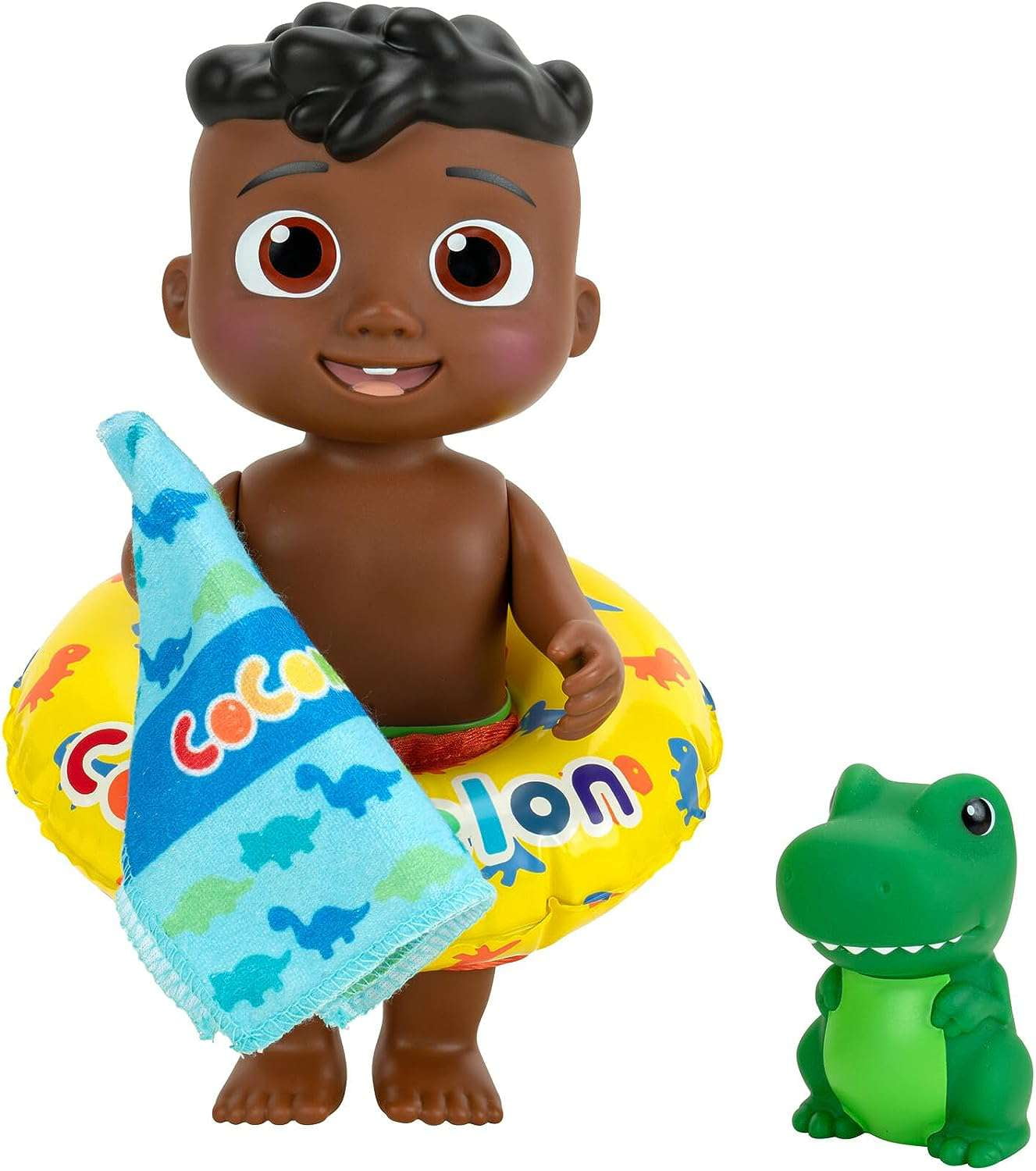 CoComelon - Splish Splash Cody Doll with Dino Bath Squirter and Water Accessories - Water Play - Toys for Kids and Preschoolers - Exclusive