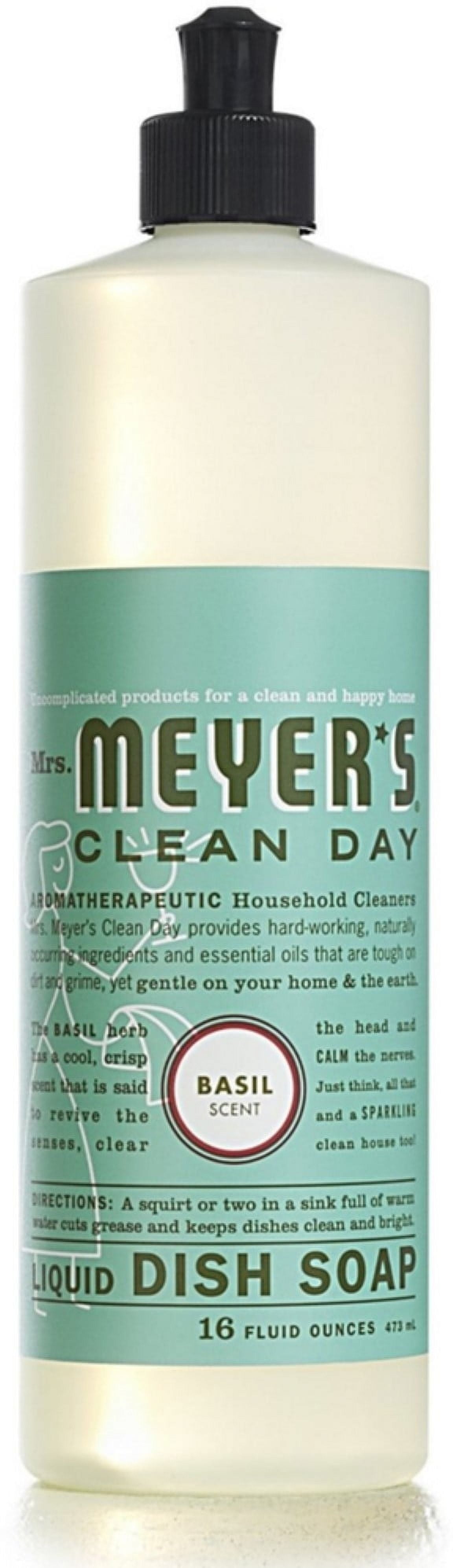 Mrs. Meyers Clean Day Liquid Dish Soap, Basil 16 oz Pack of 3