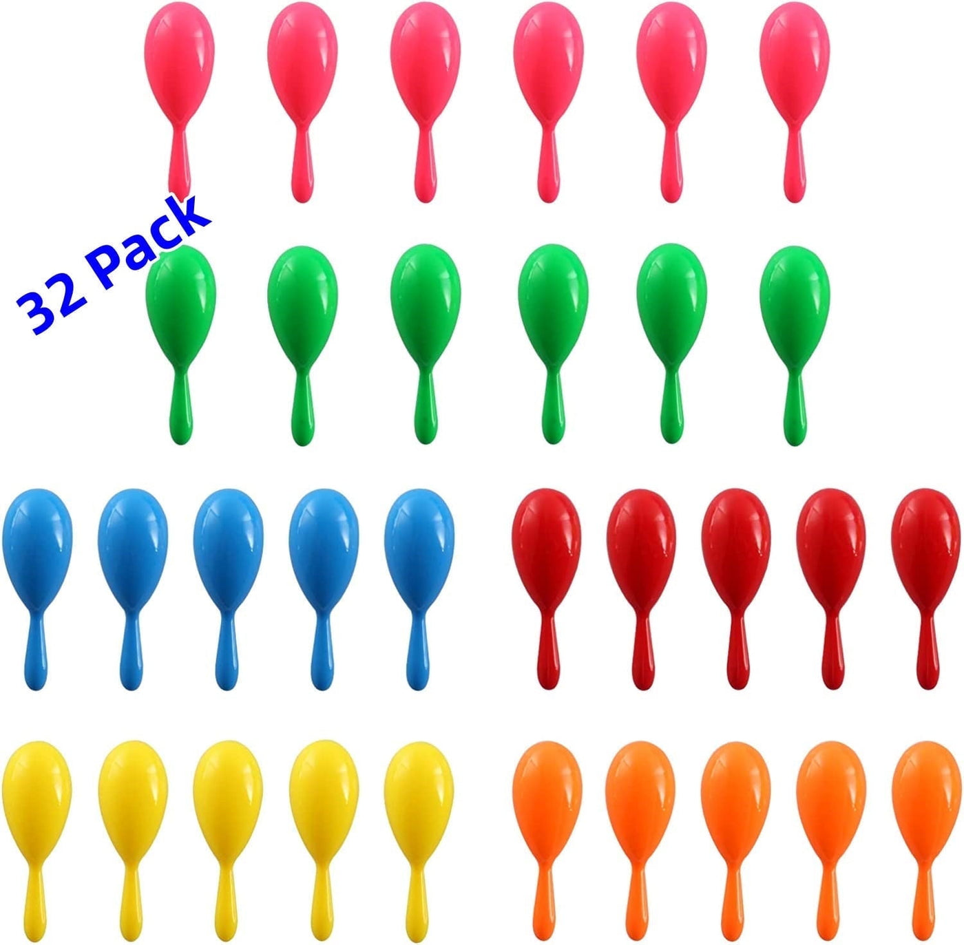 32 Pack 6" Mexican Maracas Toys Kids Baby Noisemaker for Cinco de Mayo Partys, Birthday, Fiesta Decorations