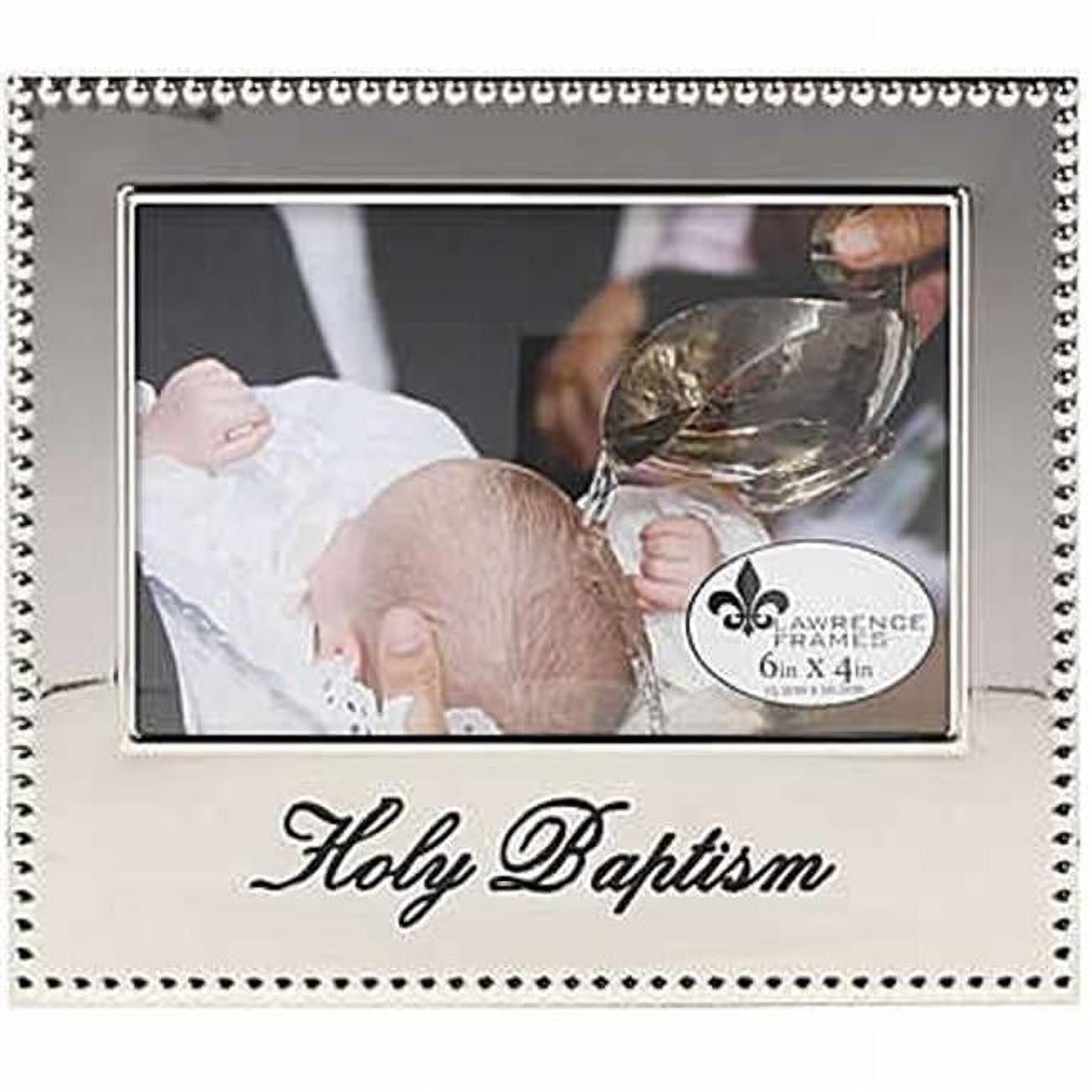 LawrenceFrames  4 x 6 in. Holy Baptism Picture Frame, Silver