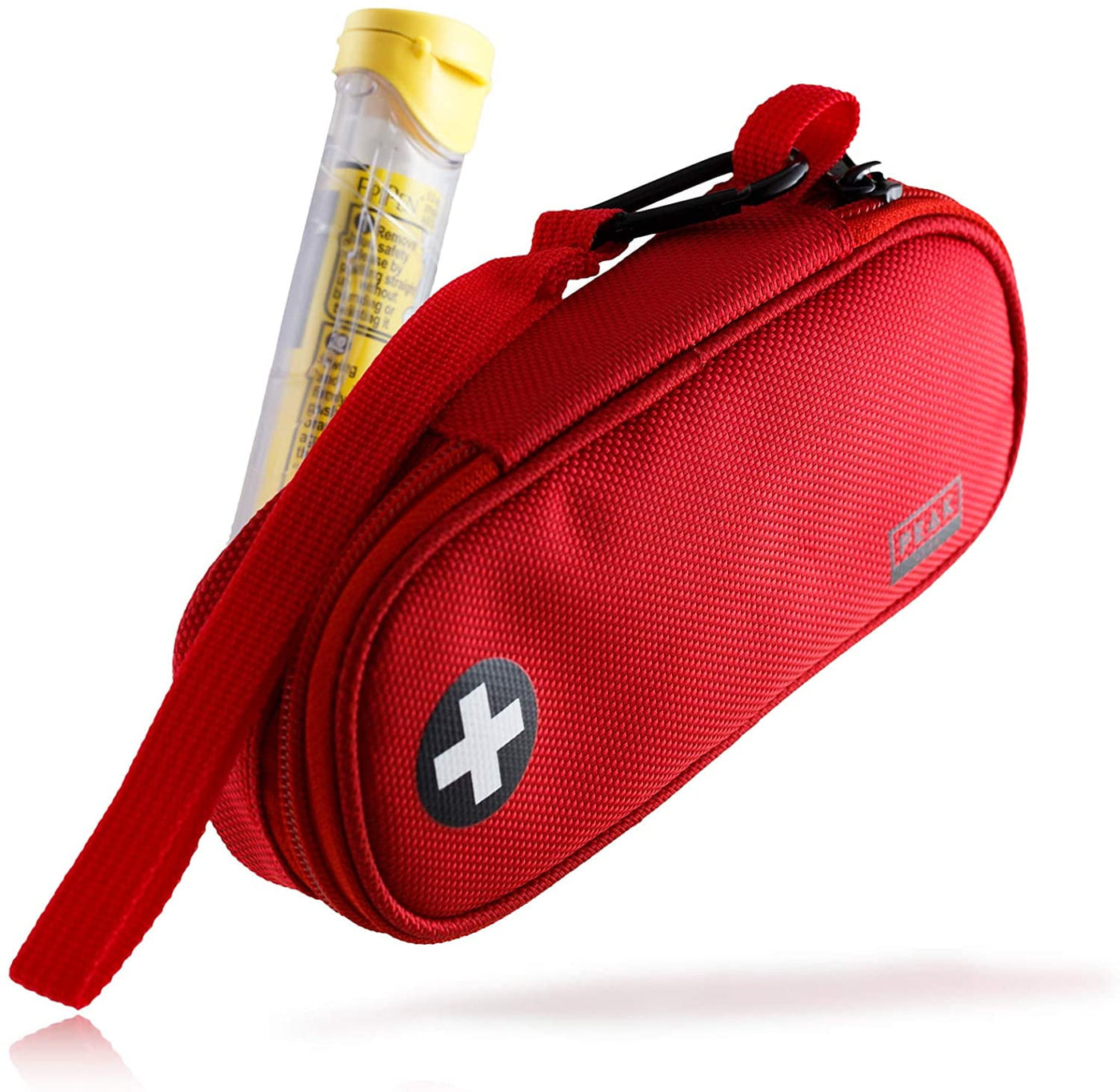 Peak Gear Red EpiPen Carrying Case - Medicine Travel Bag with Lifetime Lost & Found Service