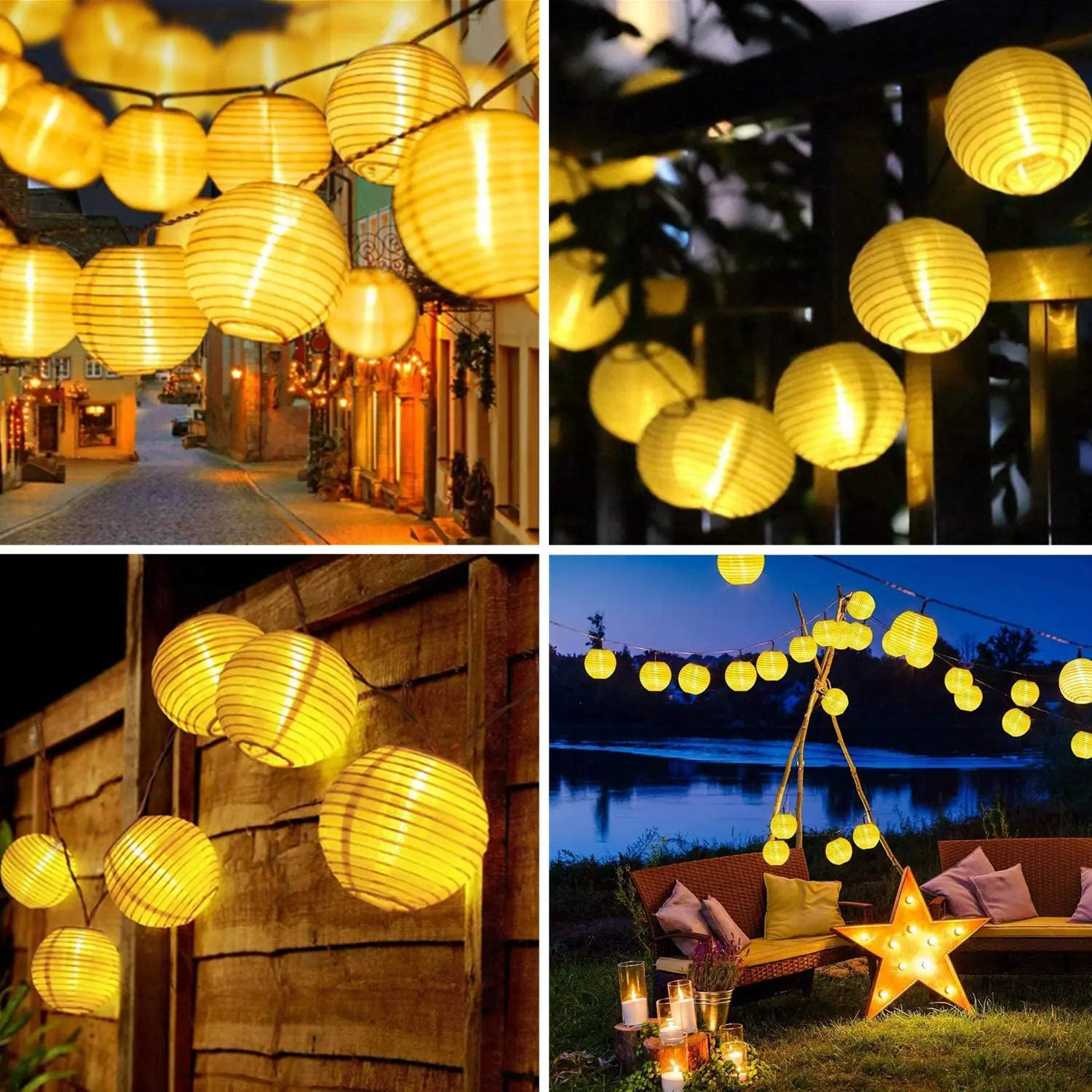 Solar Waterproof Lantern String Lights