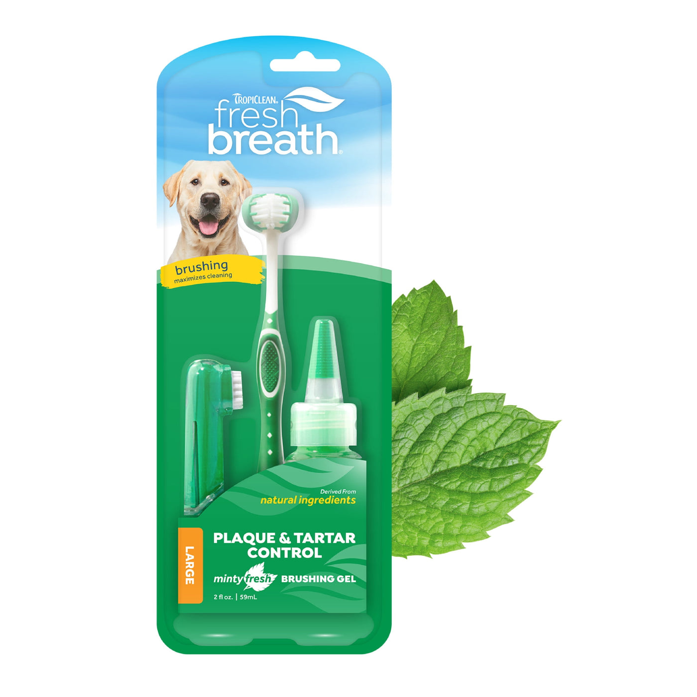 TropiClean Fresh Breath Oral Care Kit for Large Dogs