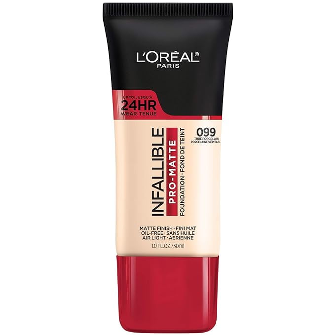 L’Oréal Paris Cosmetics Infallible Pro-Matte Blendable Foundation, Oil Free, 099 True Porcelain, 1 fl. oz.