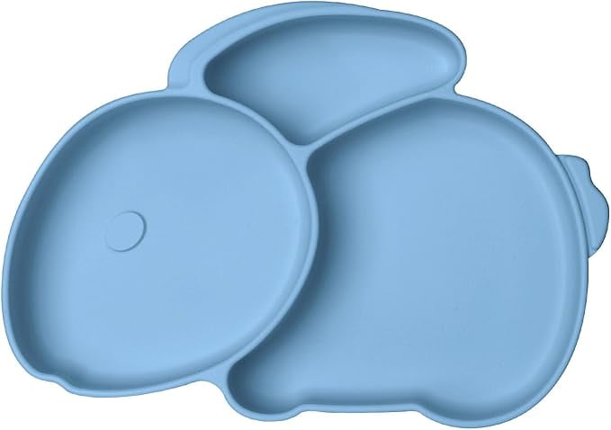 Vicloon Toddler Plates with Suction, Toddler Plates, 100% Food-Grade Silicone Divided Design, Non-Slip, Microwave and Dishwasher Safe