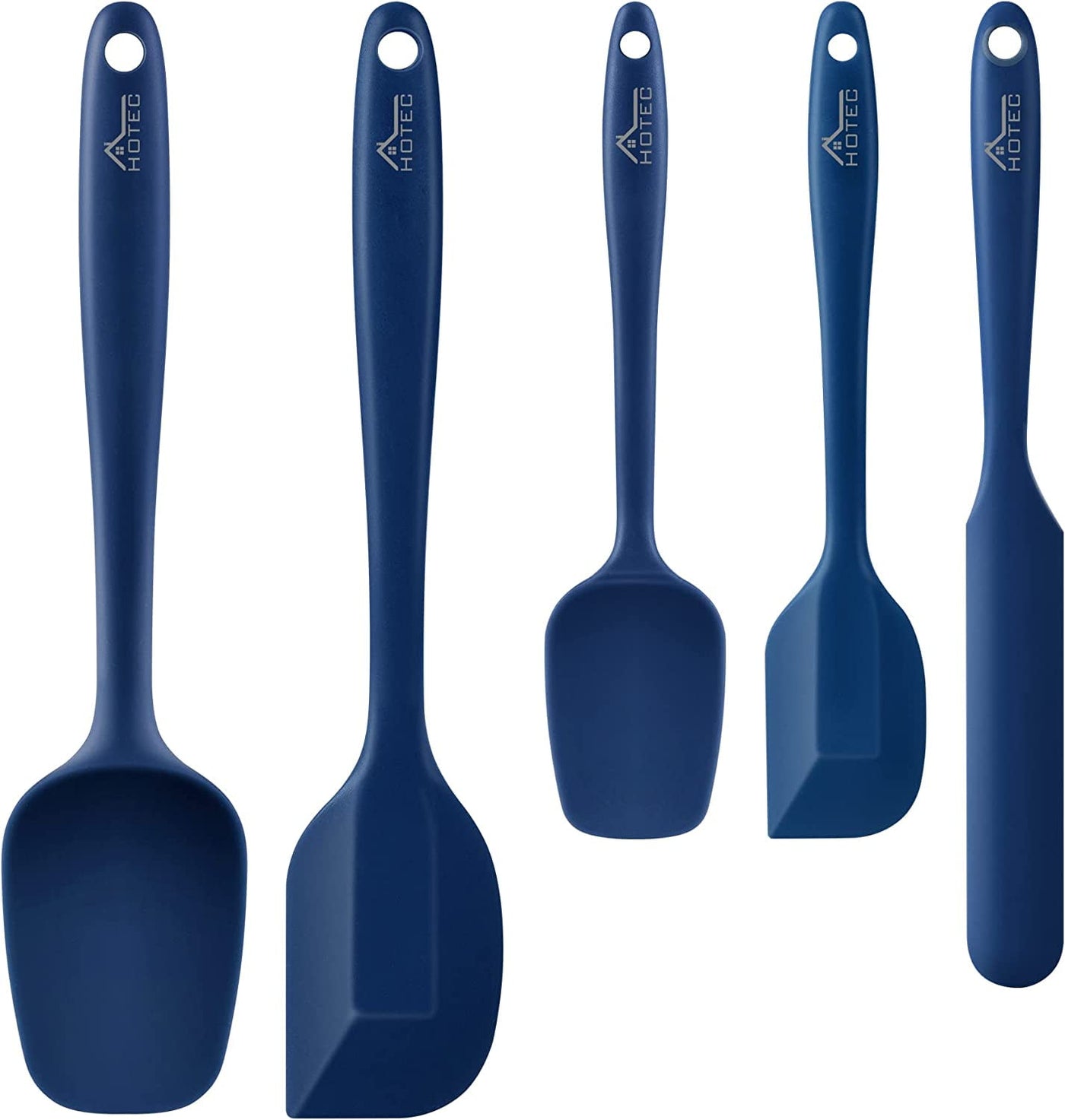 Food Grade Silicone Rubber Spatula Set - High Heat Resistant Kitchen Utensils for Baking, Cooking, and Mixing - Odourless and Non-Toxic - Seamless Design - Durable and Easy to Clean